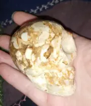 200g Amber Agate Geode Skull