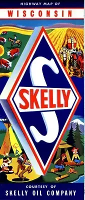 1958 Skelly Road Map: Wisconsin NOS