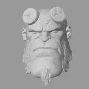Hellboy v4 No Horns & No Cigar custom head for Dark Horse Comics action figures
