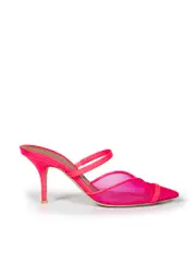 Neon Pink Patent & Mesh Heel Mules