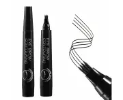 Eyebrow Tattoo Pen Waterproof Microblading Eyebrow Pencil with a Micro-Fork Tip Applicator Creates Natural Looking Brows Effortlessly（Natural Black）