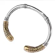 [BOSUGE] Personalized Bracelet， 925 Sterling Silver Golden Two Men Bangle Bracelet China Style Retro Jewelry