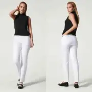Spanx On-the-Go Kick Flare Leg Pant White Women's L Stretch 20373R NEW