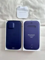 Apple Leather Sleeve Case w/ MagSafe for iPhone 12 Pro Max Deep Violet, w/ Strap