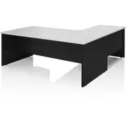 LOGAN CORNER WORK STATION 1800 x 1800 W x 600mm D x 730mm H White & Ironstone
