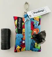 Dog Poo Bag Holder - Handmade - Colourful Pooches