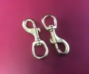 NSN 5340-00-275-4584 BRASS SLIDE-BOLT HOOK W/ SWIVEL EYE MIL-H-15021 TY 1 (2PCS)