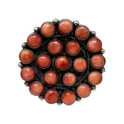 Devin Brown, Ring, Red Spiny Oyster Shell, Navajo, Adjustable, 8
