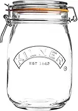 Kilner Round Clip Top Jar, 1L, Transparent 01638