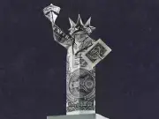 Dollar Origami STATUE of Liberty Made with REAL MONEY Cash Lady Liberty Gift