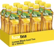 Fuze Lemon Black Iced Tea 12 x 500ml Multipack Bottles Refreshing Drink