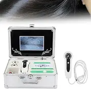 Box-Type Skin Diagnosis System with Dual Lenses, Skin and Scalp Hair Follicle Detector with 7-Inch Freeze-Frame Picture, 50X Skin Measurement + 200X Scalp Measurement, for Spas/Hair Salons,Metallic