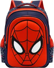 Toddler School Backpack 3D Comic Schoolbag Waterproof Lightweight for Elementary Student Schoolbag Kids (Navy Medium Size)
