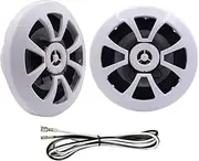 6.5 Inch Dual Marine Speakers - 2 Way Waterproof and Weather Resistant Outdoor Audio Stereo Sound System with 120 Watt Power, 1 Pair - HASDA H-054 (White)
