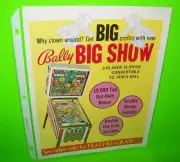 Big Show Pinball Flyer Original NOS Retro Game 1974 Artwork Sheet Circus Clowns
