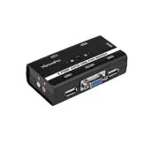 Genuine XtremPro 2 Port Auto KVM USB + Audio Switch with 2PC KVM Cable