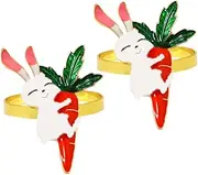 FUNNETOYU Metal Carrot Napkin Ring for Easter Parties Creative Table Decor Napkin Clasp
