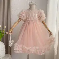 在飛比找momo購物網優惠-【時尚Baby】女童 洋裝粉色亮片小公主洋裝小伴娘洋裝(女中