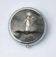Fairy riding Bat Pill Case pillbox pill holder fairytale