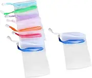 LIFKOME 10Pcs Shower Foaming Nets for Handmade Soap Random Color Convenient Bath Cleaning Tool with Drawstring Design for Easy Use and Quick Drying for Body and Facial Cleansing
