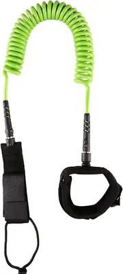 Lertenys Surfboard leash, TPU coil stand up paddle board and surfboard leash, leg leash with double stainless steel swivel and triple rail protector