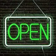 ReyeeInc Open Signs for Business, Bright and Dimmable Neon Open Sign LED and USB Powered Light up Open Sign for Business Window Shop Store Restarant Salon Bar Office Spa Hotel Wall Decor