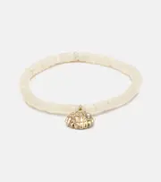[Sydney Evan] Sydney Evan Clam Shell 14kt gold charm bracelet with diamonds and freshwater pearl One Size gold