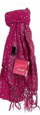 Scarf Pink Remington Lot 2 Metalic Silver Sequins Sparkly Shiny Shear Xmas Gift