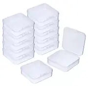 24Pcs Small Plastic Beads Storage Containers with Lids (Square, 2.6x2.56x0.79In)
