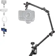 NEWFUN Desktop Magic Arm, Articulated Articulated Articulating Arm Camera Desk Mount, Flexible Articulated Arm Table Mount with 1/4 Inch Ball Head, 3/8 Inch Adapter, C Clamp for LED Light, Camera,