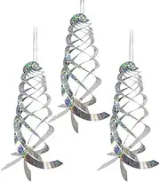 AIMALL 3X Rotating Reflective Rod Bird Repeller Bird Spiral Reflectors Scare Tool, Non-Toxic Plastic, Dual-Sided Mirror for Garden Decoration, 15.8 Inches