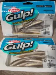 2 Packs Berkley Gulp Fishing Baits - 3" Split Tail Baitfish - Smelt Color