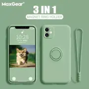For iPhone 14/13/12/11/Mini/XS/XR Shockproof Silicone Ring Case Stand Cover Case