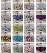 Ambesonne Romance Floral Bedskirt Elastic Wrap Around Skirt Gathered Design