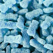 Sour Blue Raspberry Kids Shaped Chewy Gummy Patch Candy- Bulk- ONE POUND