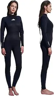 Divmystery Wetsuit Women (6 Sizes) - Super Stretchy - 3/2mm Back Zip Full Body Wet Suits for Women Cold Water Diving Swimming Surfing Snorkeling Kayaking