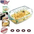 Raised Ridge Borosilicate Glass Casserole - 3 Qt, Shatter-Resistant Pan
