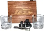The Memory Company | Licensed NFL Giftable Team Glass Set with Cubes,New York Jets