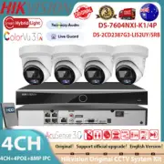 Hikvision 4CH 4POE CCTV System ColorVu3.0 Smart-Hybrid-Light Dual MIC IP Camera