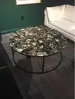 24" Handcrafted Agate Stone Table – Luxurious Crystal Housewarming Furniture Dec