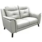 MALANIA TOP GRADE LEATHER 2-SEATER SOFA COUCH SETTEE SILVER