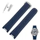 Blue Rubber Strap for Omega Seamaster Aqua Terra 300