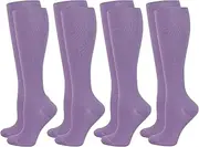 QiFon Compression Socks for Men and Women, 2/4/6 Pairs 20-25mmHg Knee Socks for Sports, Athletics, Edema, Diabetics, Varicose Veins, Travel, Pregnancy, Breastfeeding, 4 Pairs PU, Large