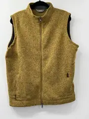 Peter Millar Crown Vest Sweater Men's Large Dijon Knitted Fleece Lined Full-Zip