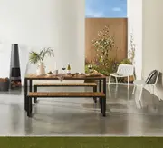 Malia Outdoor Dining Table 180cm with 2x Malia Outdoor Dining Benches