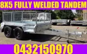 8x5 tandem trailer fully welded galvanised with cage crate box trailer