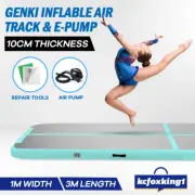 Inflatable Air Track Airtrack Gymnastics Mat Tumbling with Pump 3x1x0.1m Green