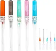[Tomedeks] 5 PCS Mixed Catheter Piercing Needles,14G 16G 18G 20G 22G Piercing Needle,Piercing Catheter,Disposable Stainless Steel Ear Piercing Needle for Belly Navel Lip Nose Sterile Piercing Needles