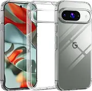 T Tersely Crystal Clear Case for Google Pixel 9 / Google Pixel 9 Pro, [Anti-Yellowing] Hard Back Slim Shockproof Bumper Anti-Scratch, Suitable for Wireless Charging