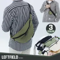 在飛比找momo購物網優惠-【LEFTFIELD】韓國製 簡約素面棉布斜背包胸包 NO.